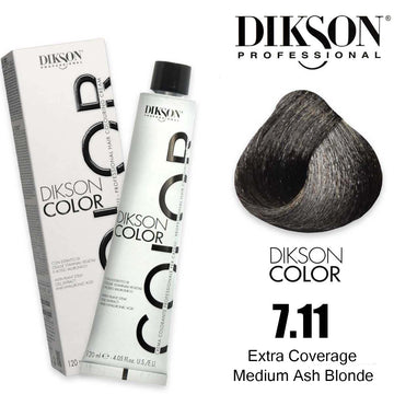 Dikson Extra Coverage Hair Color 120ml - Shade  7.11 (Medium Ash Blonde)